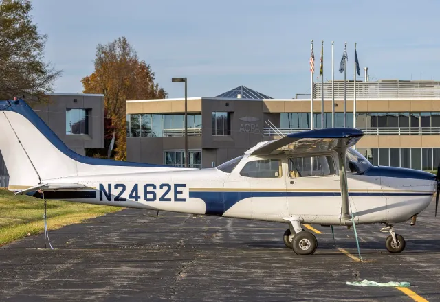 A Cessna 172N on the ramp — the type the school flies for IFR work