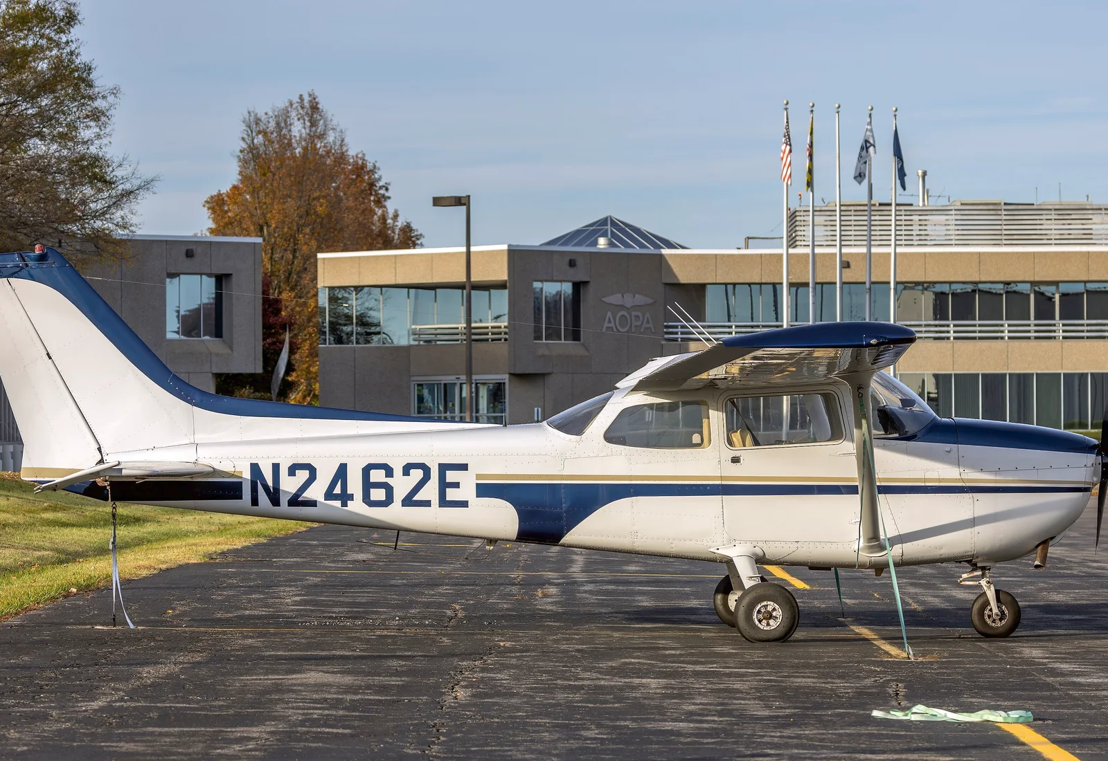 A Cessna 172N on the ramp — the type the school flies for IFR work