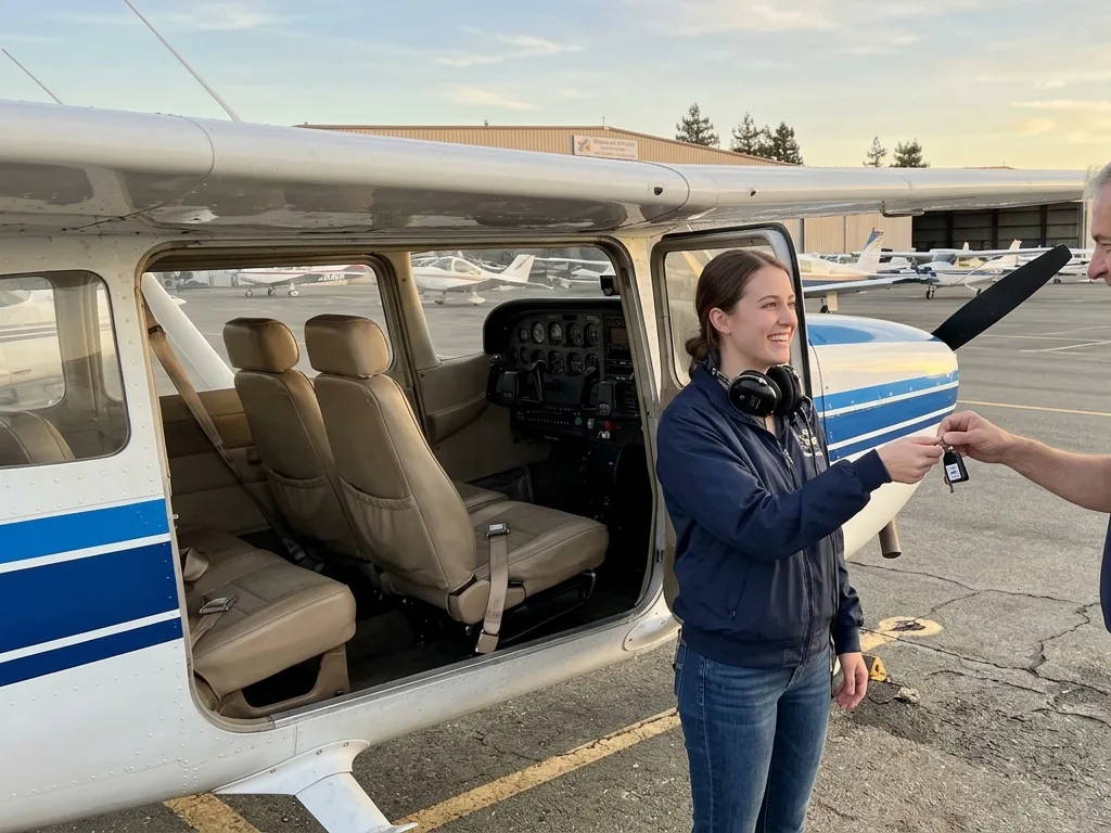 Student and instructor at the aircraft during the pre-flight