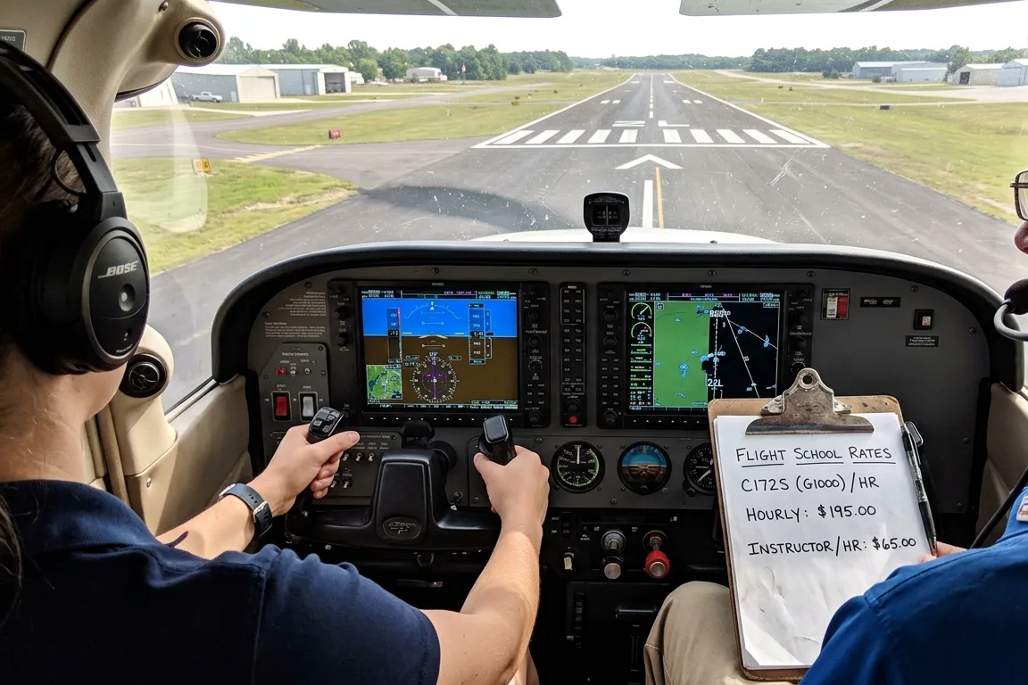 The aircraft on the ramp before a lesson