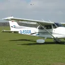 One of the school’s Cessnas on the ramp at sunset