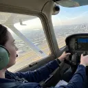 The instrument panel during an approach in cloud